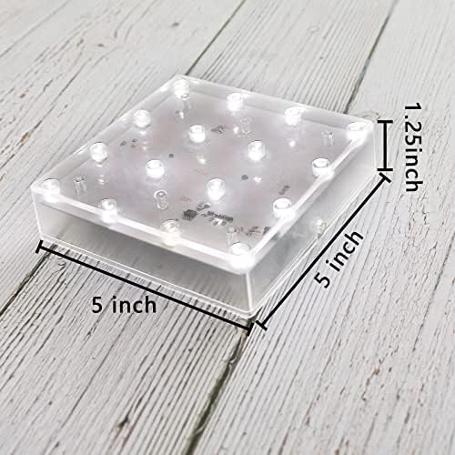 LARDUX LED Light Base for Vase Display Stand 5 Inch Square