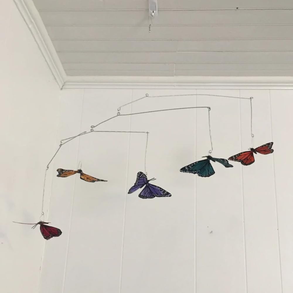 Colorful Five Butterfly Mobile for Crib