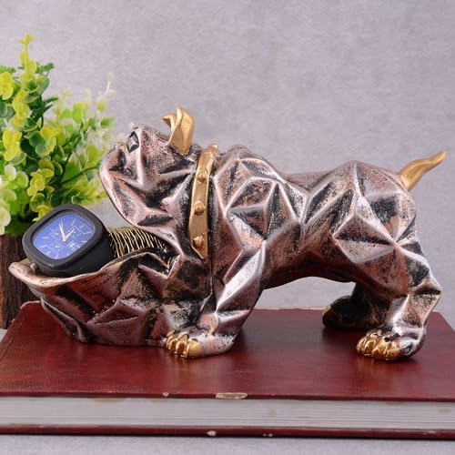 Cute Dog Sculpture with Plate for Home Decor