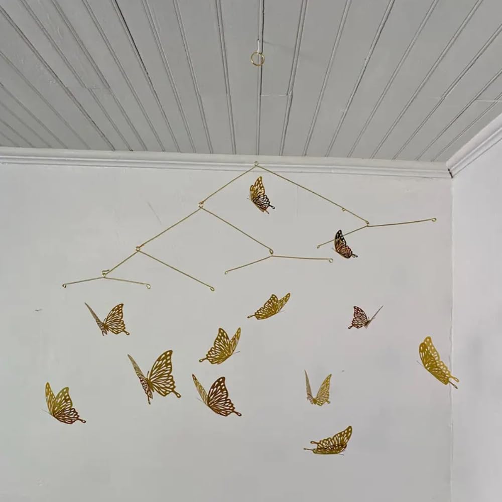 Elegant Gold Butterfly Wall Mobile 23 x 28