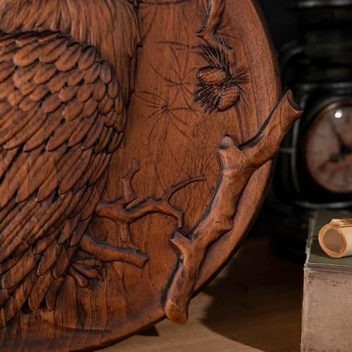 BGCOPPER Round Owl Wall Sculpture 12 Inch