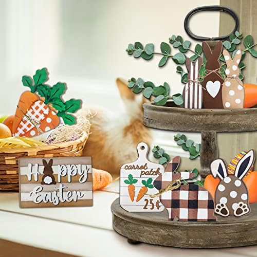 Easter Bunny Tiered Tray Decor Set 6 Pcs