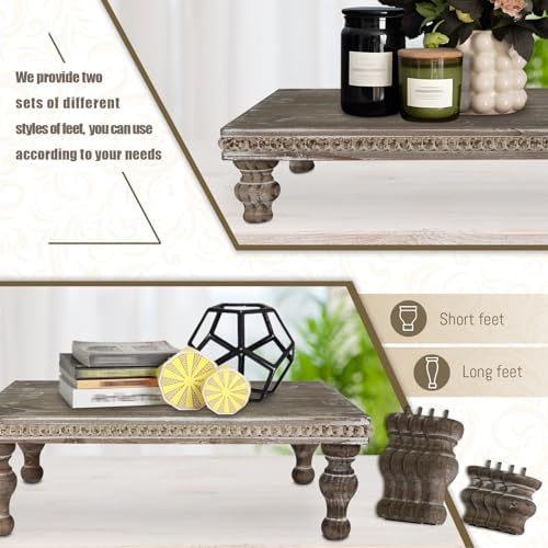 MAONAME Wood Display Risers Decorative Tray