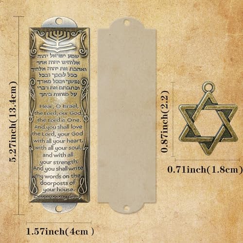 FEIXICHUJI 3-Piece Mezuzah Set with Scroll and Star of David