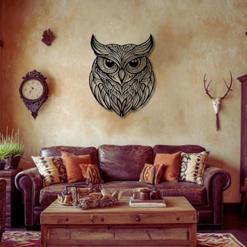 Flewfar Metal Wall Art Owl Sculpture