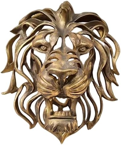 Large Gold Resin Lion Head Wall Sculpture