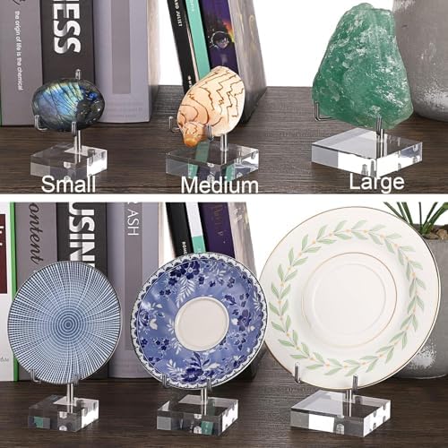 Hipiwe 2 Pcs Clear Acrylic Display Stand Holder with Adjustable Metal Arms Easel