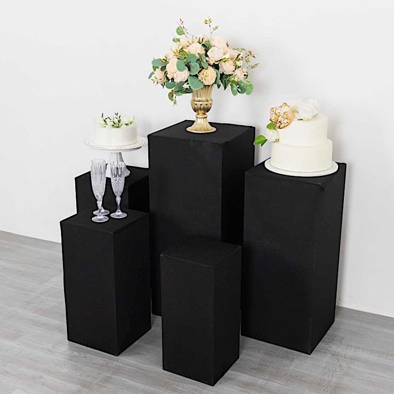 Balsa Circle 5 Black Rectangular Spandex Display Covers Set