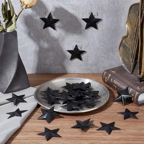 GORGECRAFT 30PCS Black Metal Star Decor Wall Hanging