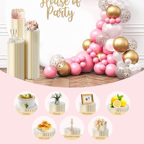 3 Pack Cylinder Pedestal Stands for Party Decor