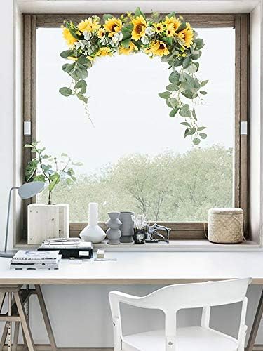 Firlar Artificial Sunflower Swag 18 Inch Decor