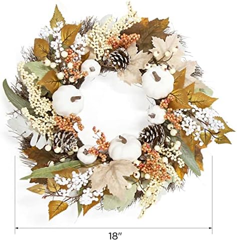 Fall Decor Wreath 18 Inch Handcrafted Autumn Decor