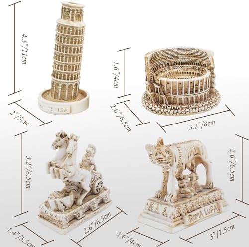 Italian Rome Decorations Set of 4