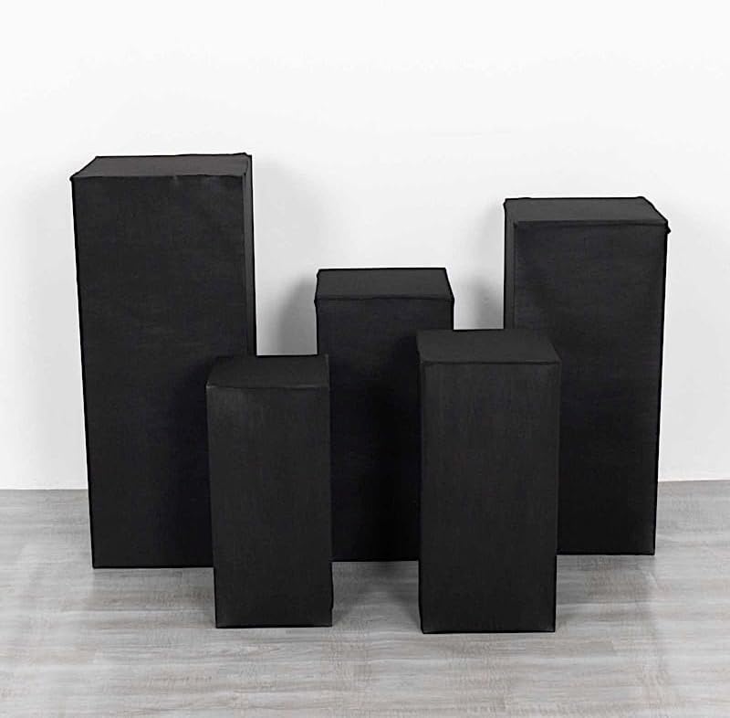 Balsa Circle 5 Black Rectangular Spandex Display Covers Set