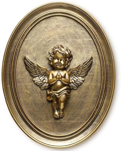 Vintage Cherub Wall Sculpture with Embossed Design