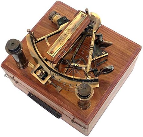Maritime Brass Henry Barrow Sextant With 2 Telescopes