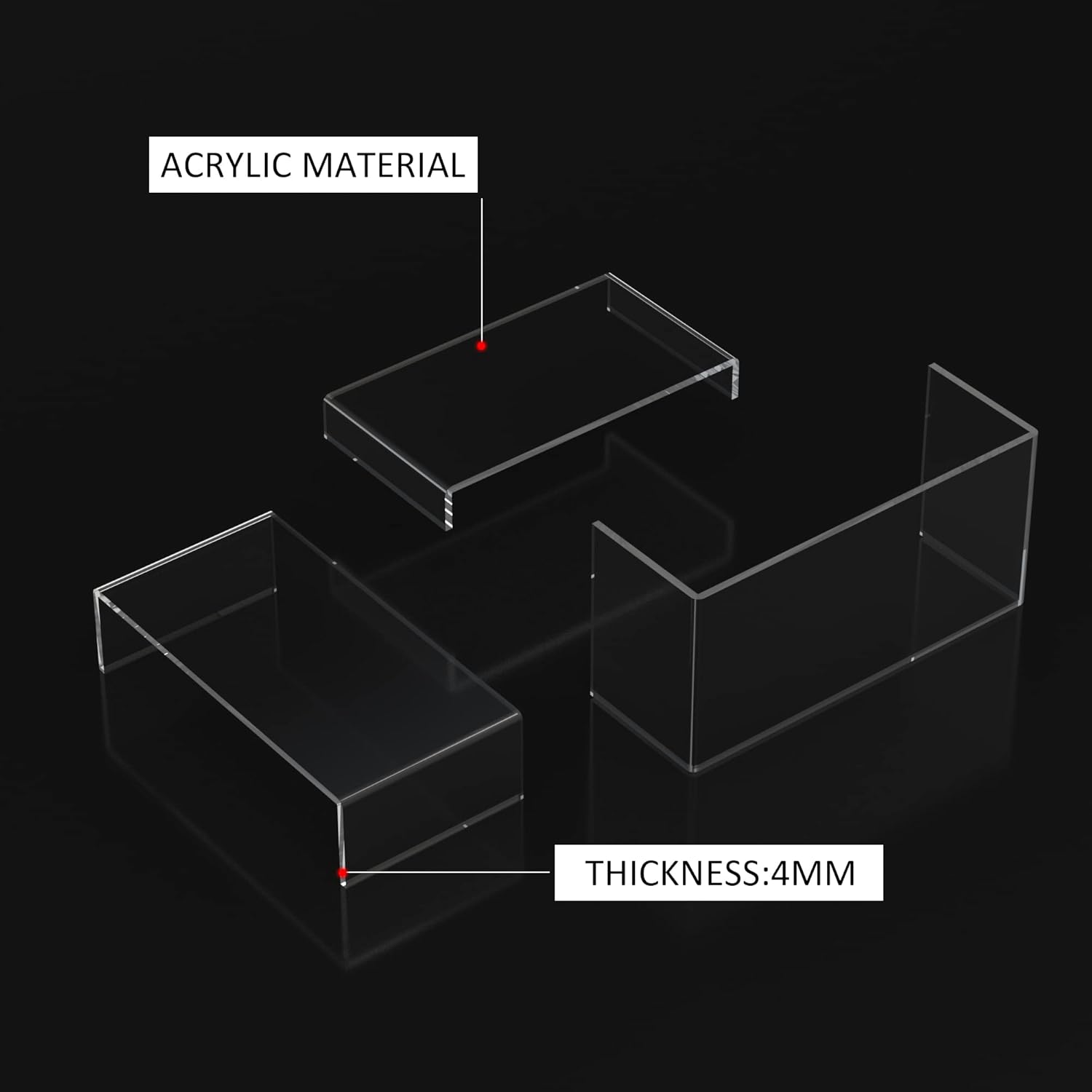 Crystal Acrylic Risers Display Stand 3pcs Set