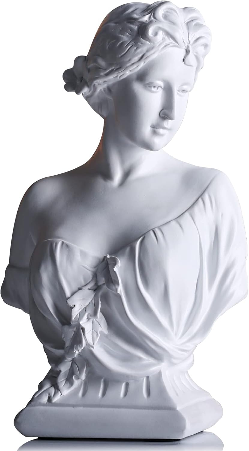 12 Inch Young Venus Bust Statue - Greek Goddess Home Decor