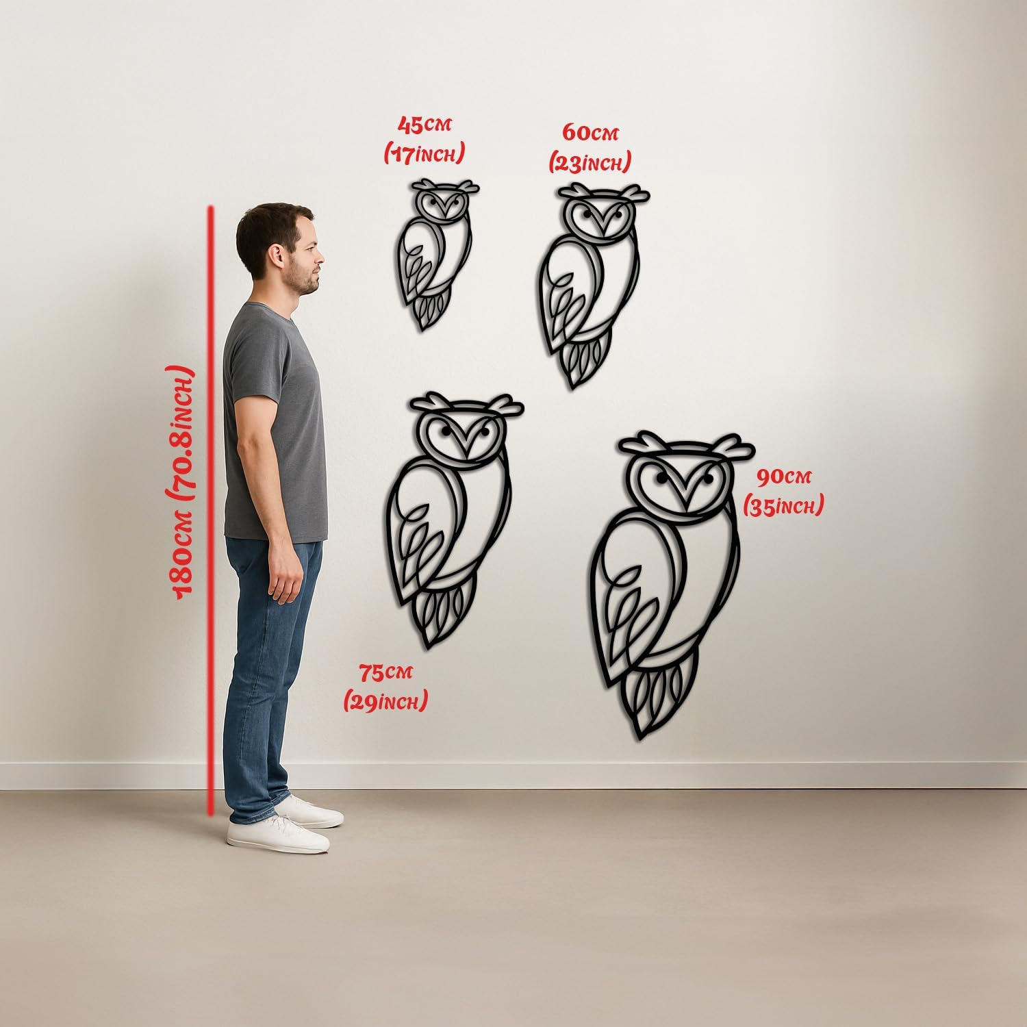 BONPERLA Modern Minimalist Owl Wall Art Decor