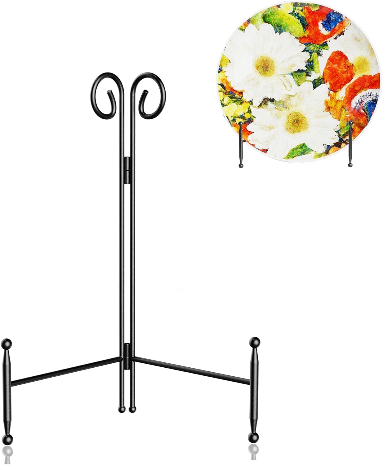 Black Iron Plate Stand for Display 8 Inch 1 Pack