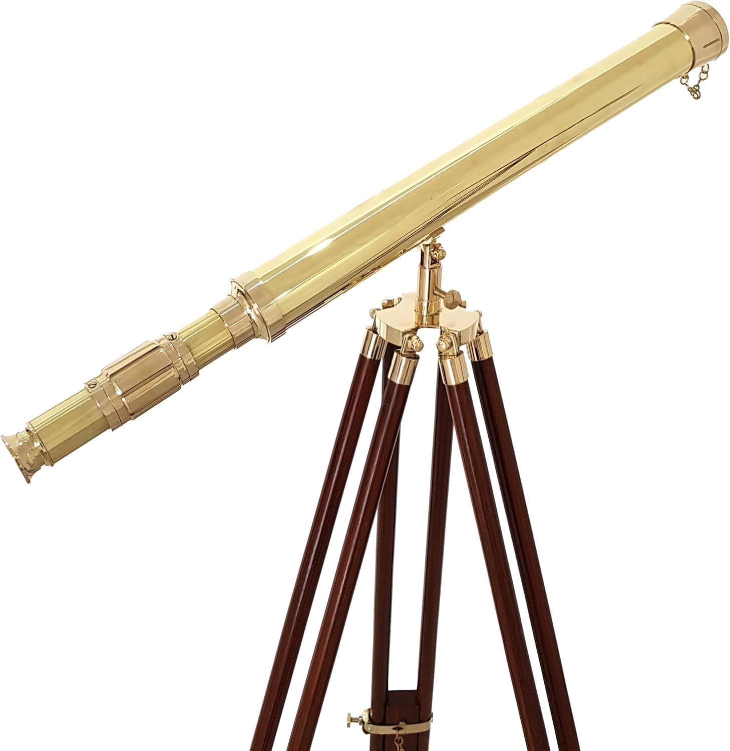 Vintage Brass Nautical Telescope with Tripod Stand