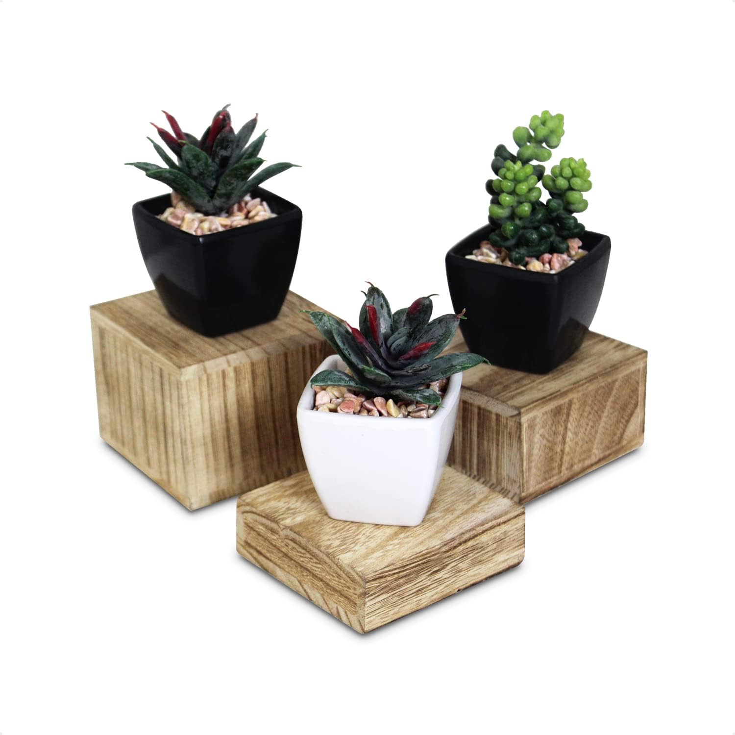 MOOCA Customizable Wooden Risers Set 3 Height Options Oak