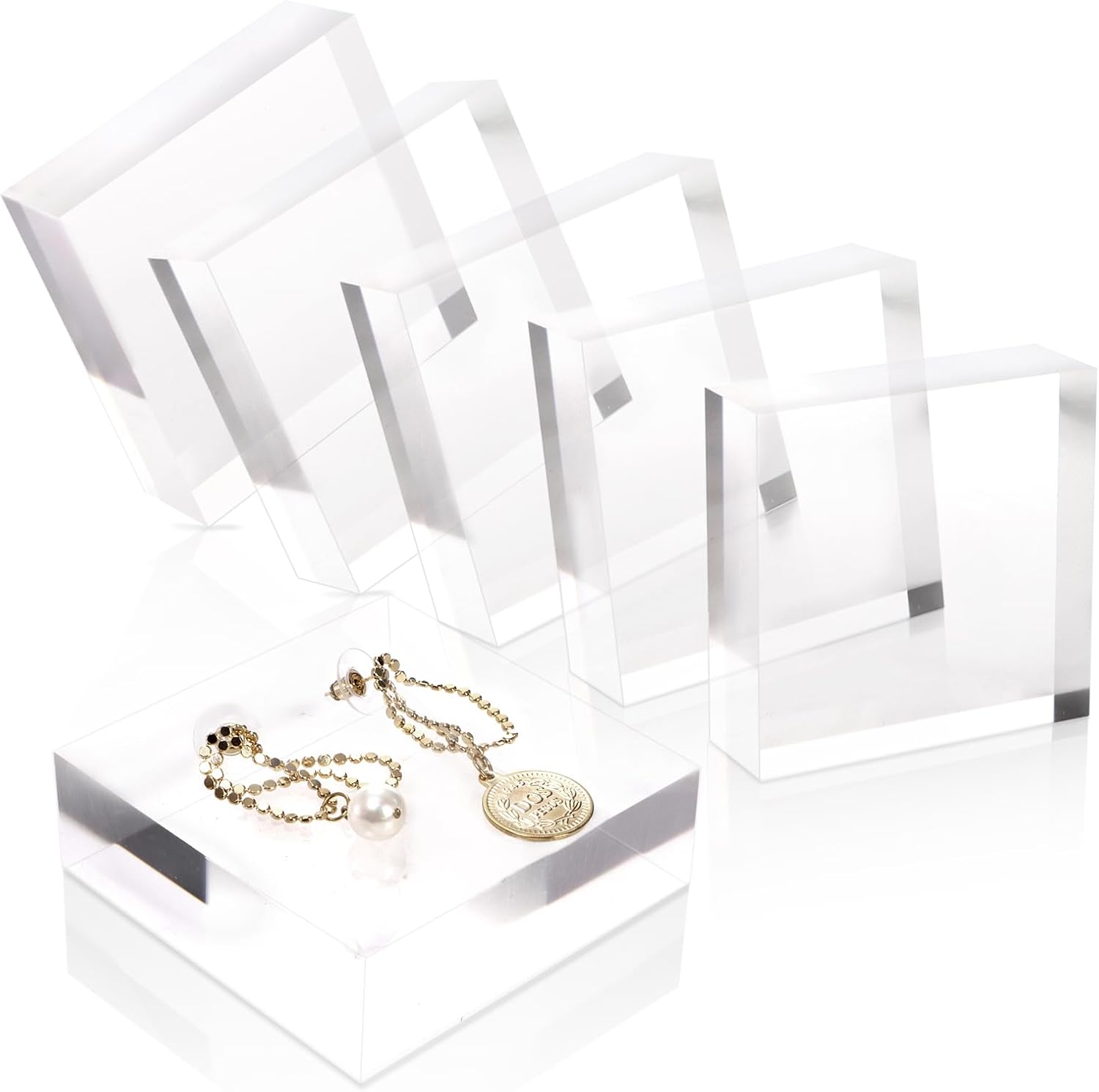 Hacaroa 6 Piece Acrylic Square Display Blocks