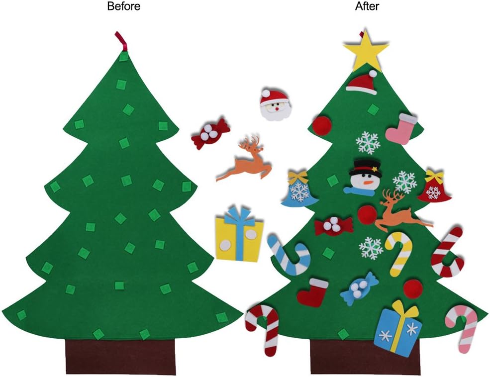 3ft DIY Felt Christmas Tree Set with 26 Ornaments for Kids