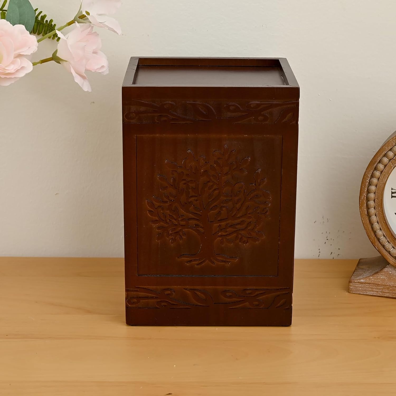 Elegant Wooden Tree of Life Cremation Urns