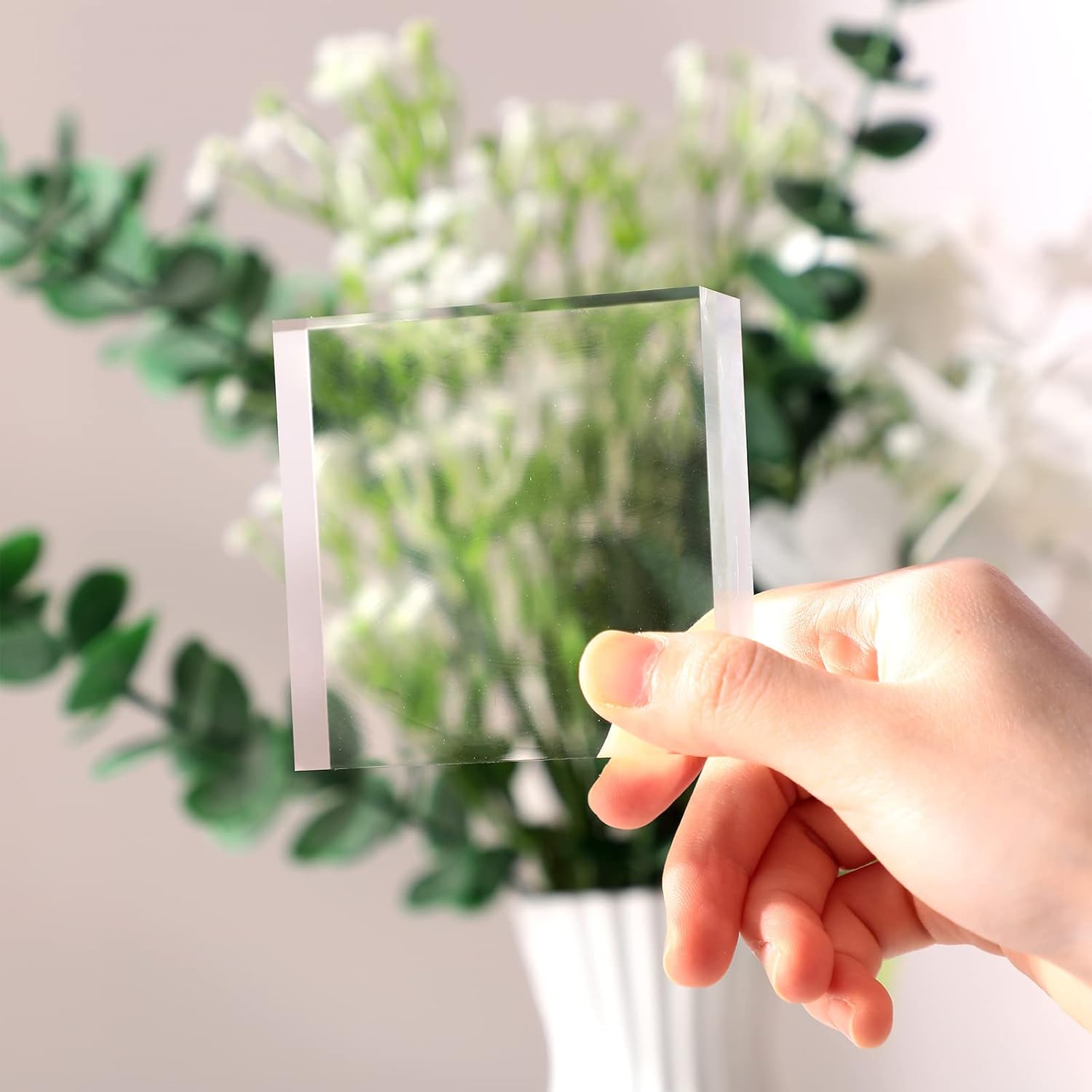 Geelin 3 Pcs Acrylic Square Display Blocks for Jewelry Perfume Collection