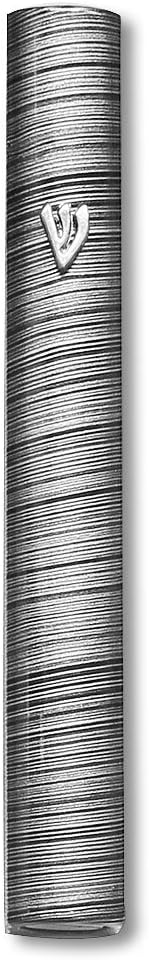 My Daily Styles Mezuzah Case with Black Aluminum and Grey Stripes