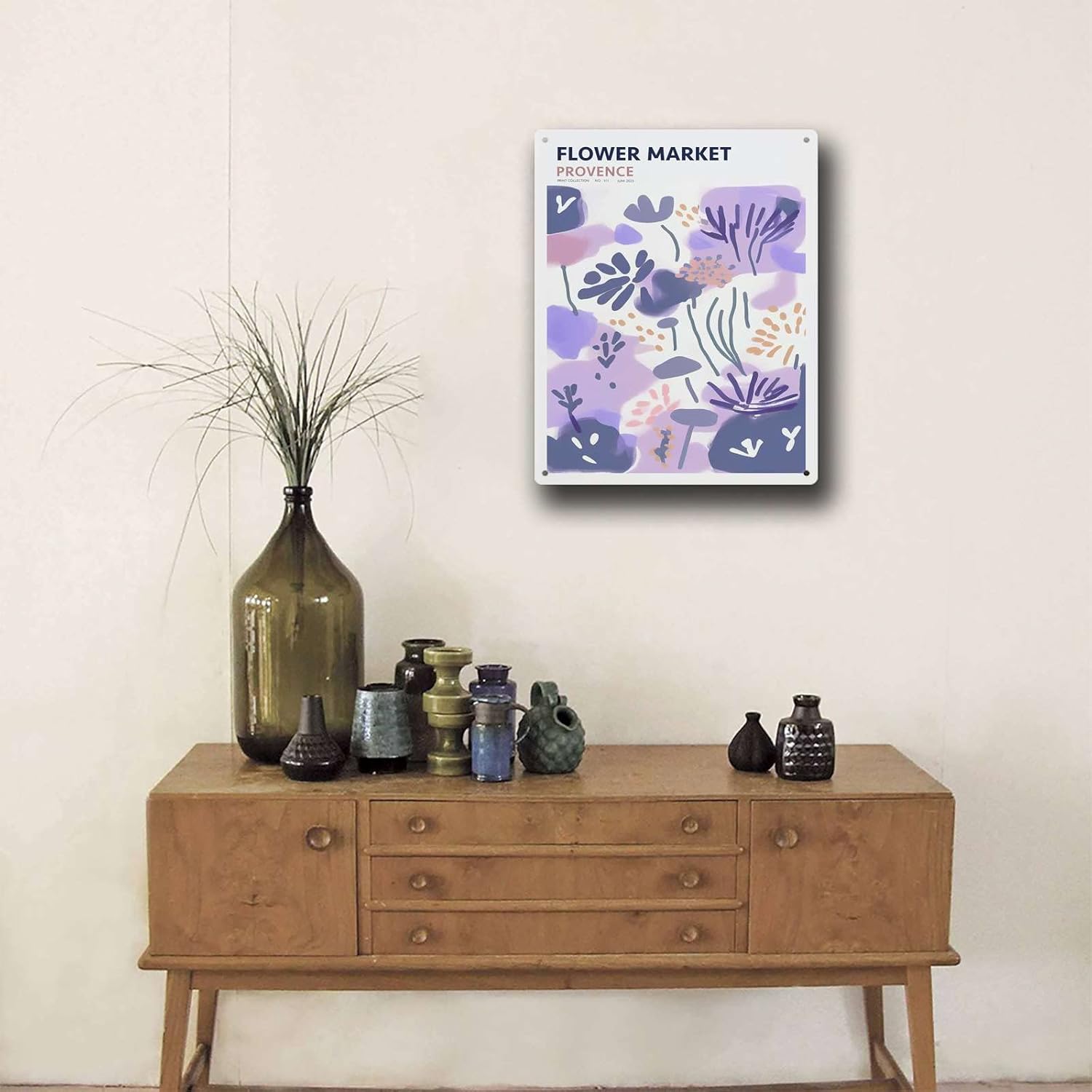 MEIXI MOBILE Tin Sign 8x12 Inch Floral Art Decor
