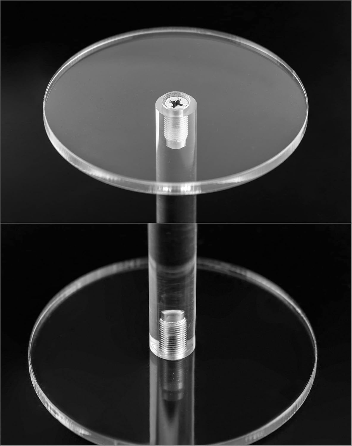 QWORK Round Acrylic Display Stand 2 Sets