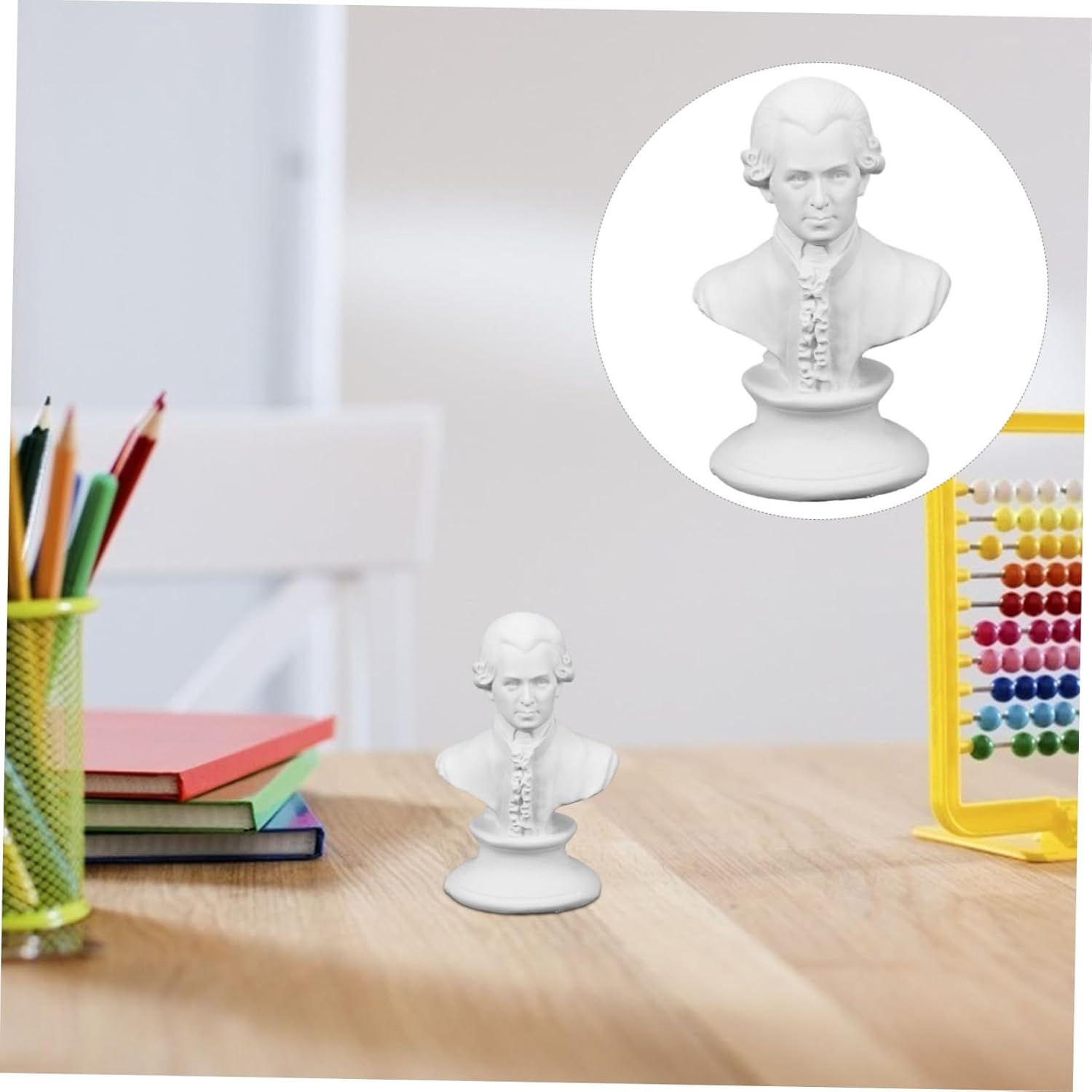4pcs Mini Musician Bust Sculptures Resin Decor Desktop Statue