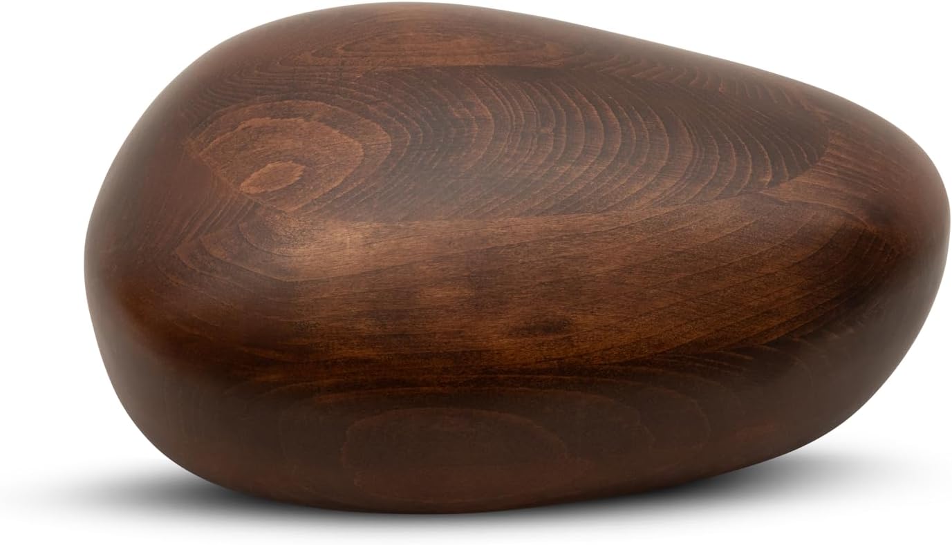 Elegant Wooden River Stone Urn for Ashes - 150 lbs Capacity
