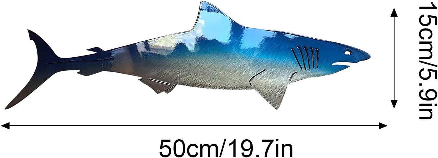 Oceanmapsa Metal Shark Wall Art Decor 20 in
