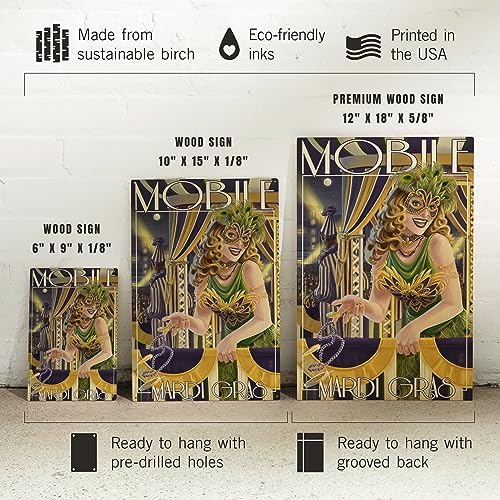 Lantern Press 6x9 Inch Wood Sign Mardi Gras