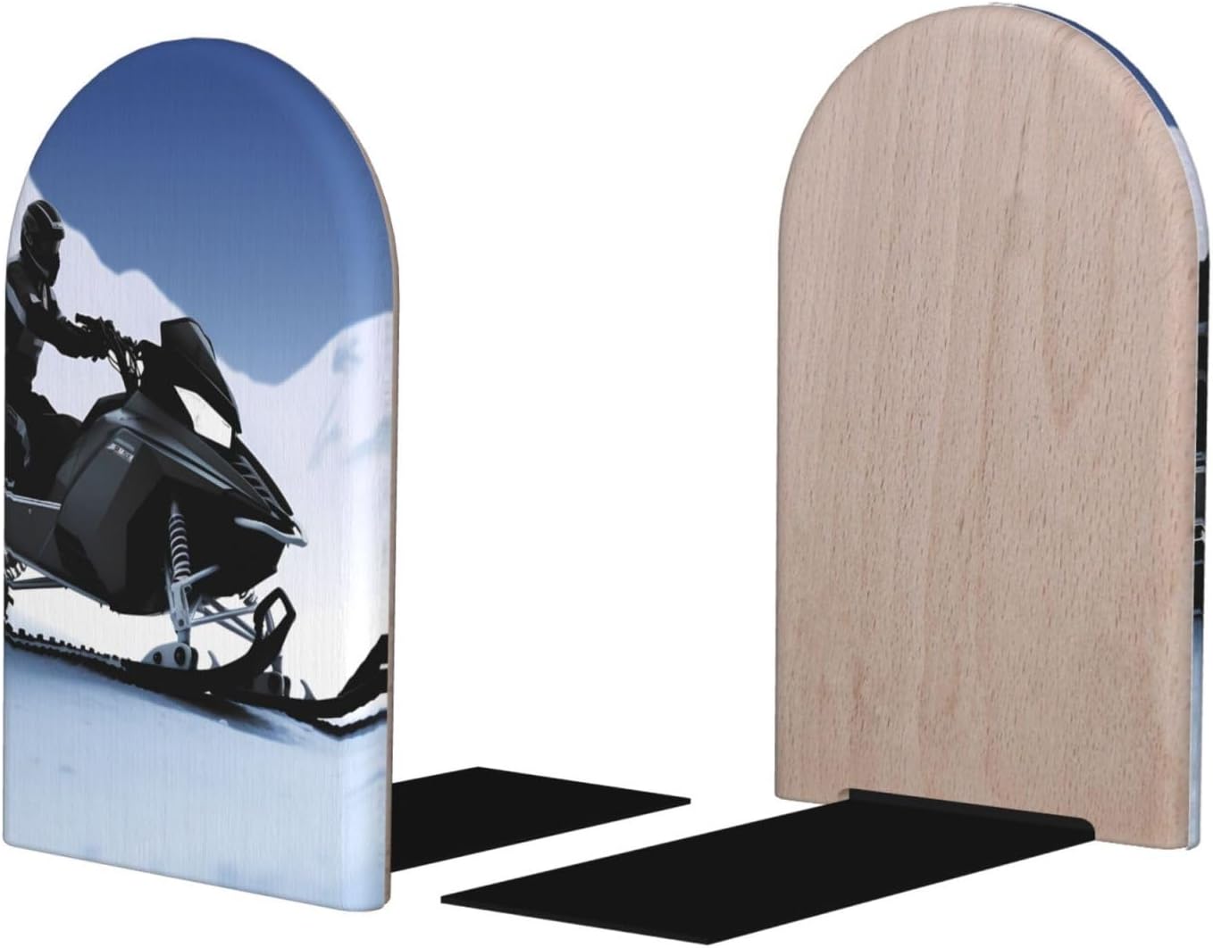 Heavy Duty Wooden Book Ends with Non-Slip Base