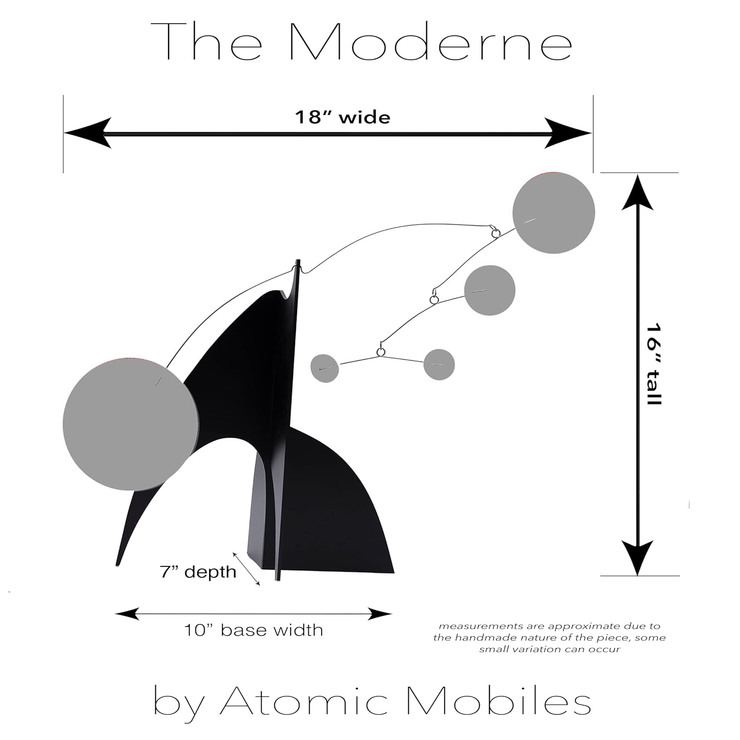 The Moderne Art Stabile in Clear Red 18x16 Tabletop Kinetic Mobile Sculpture