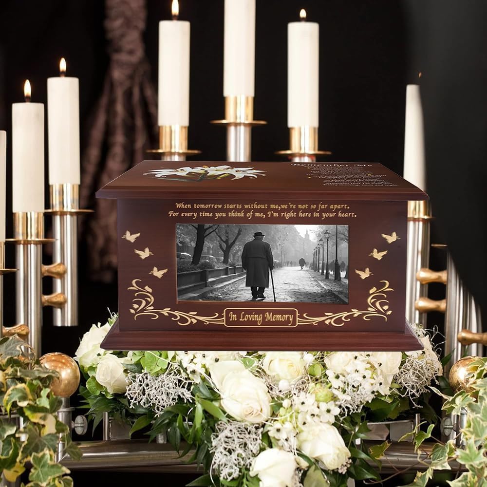 Wooden Cremation Urn for Adult Male Ashes