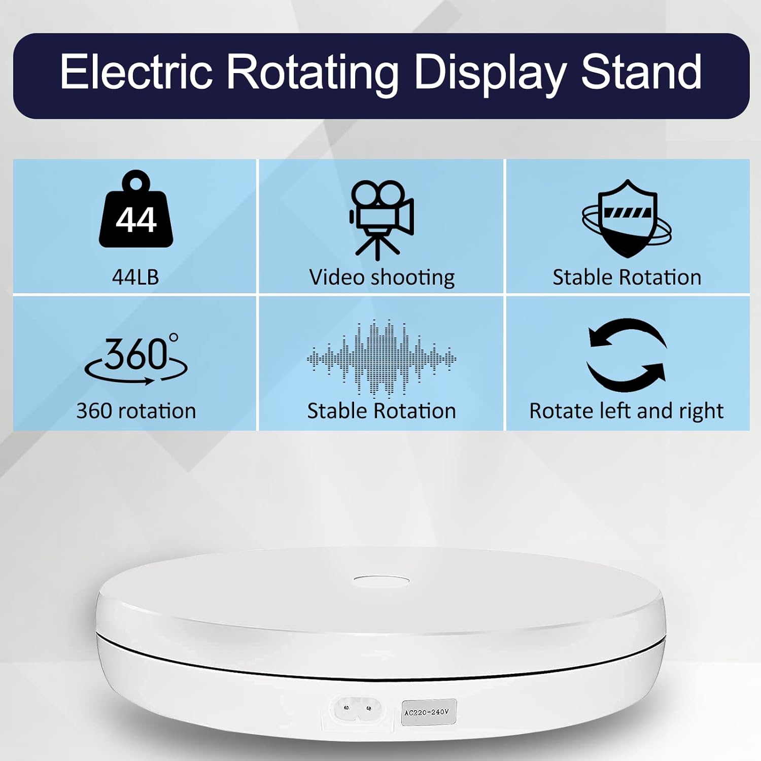 Foleto Motorized Rotating Display Stand with LED Light
