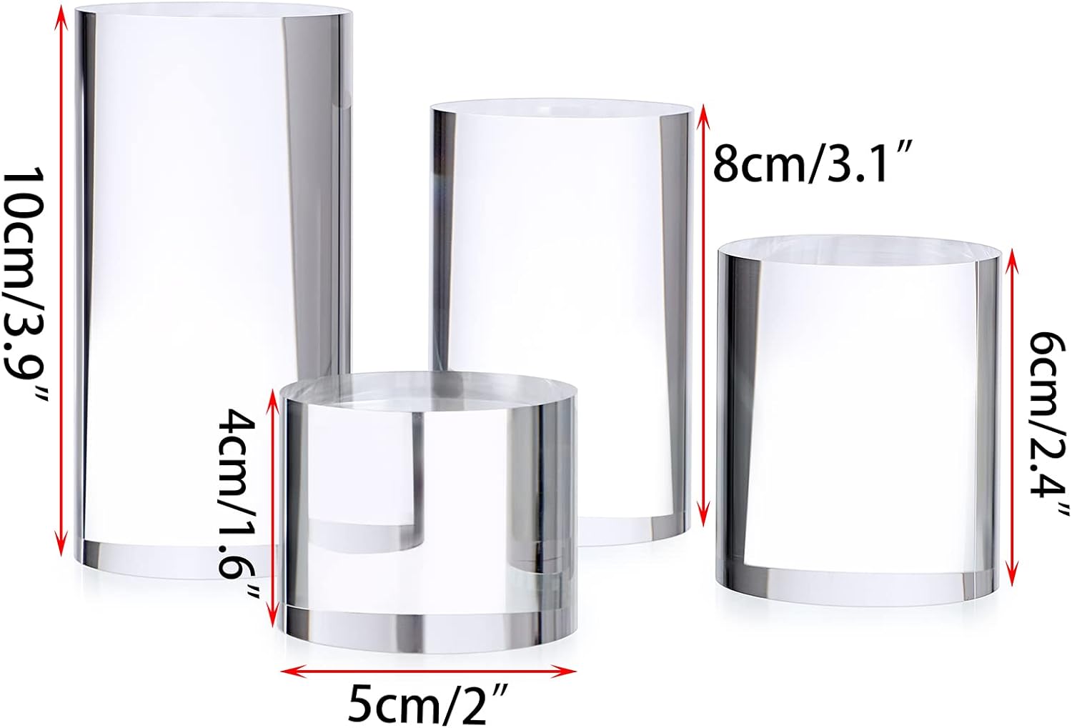 Hipiwe 4-Pack Acrylic Display Risers for Jewelry and Figurines