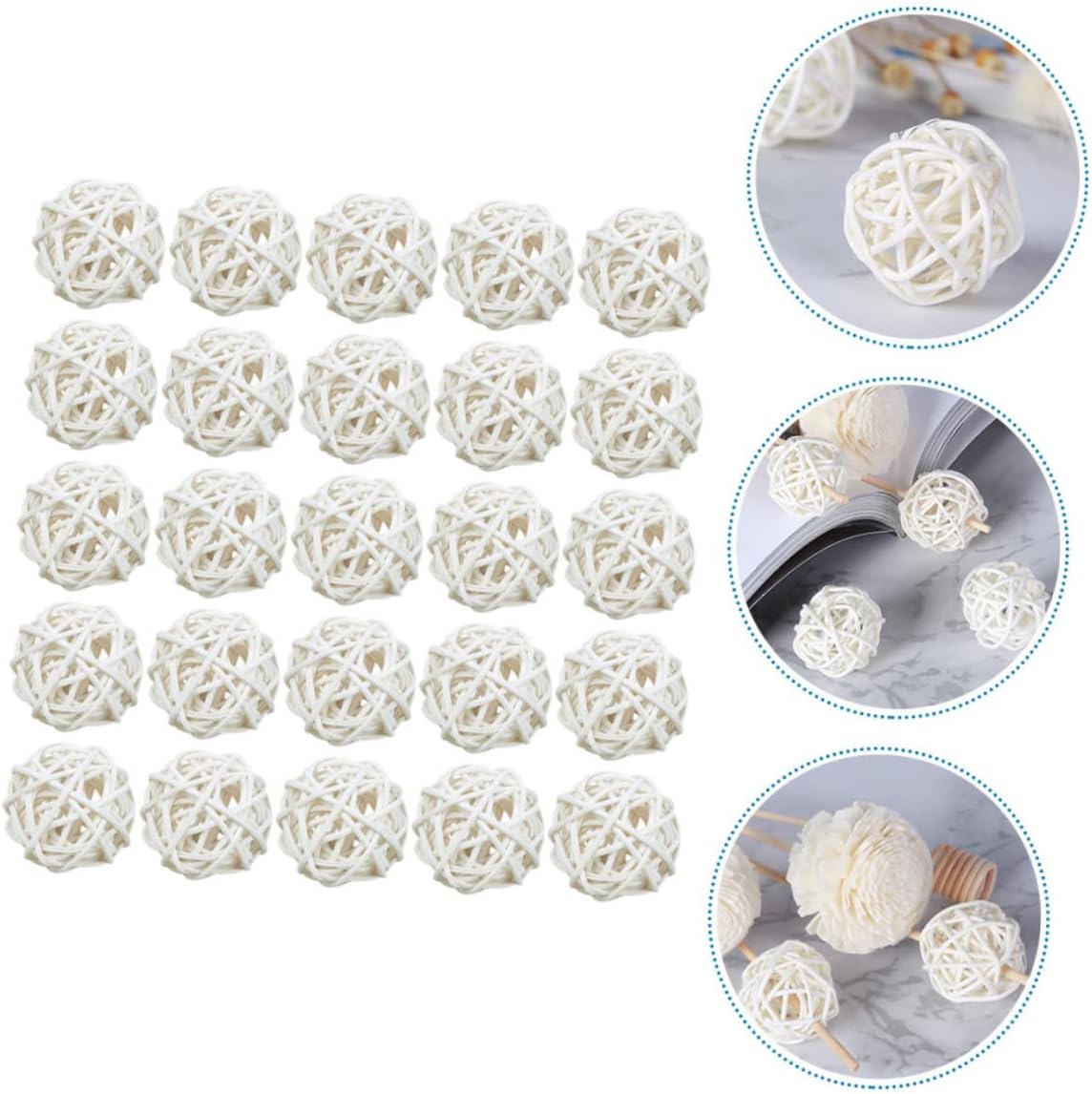 Alipis 25pcs Aromatherapy Rattan Balls Decorative Vase Fillers