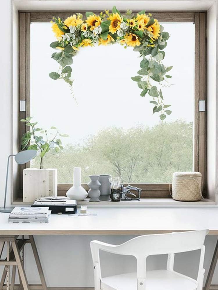 Firlar Artificial Sunflower Swag 18 Inch Decor