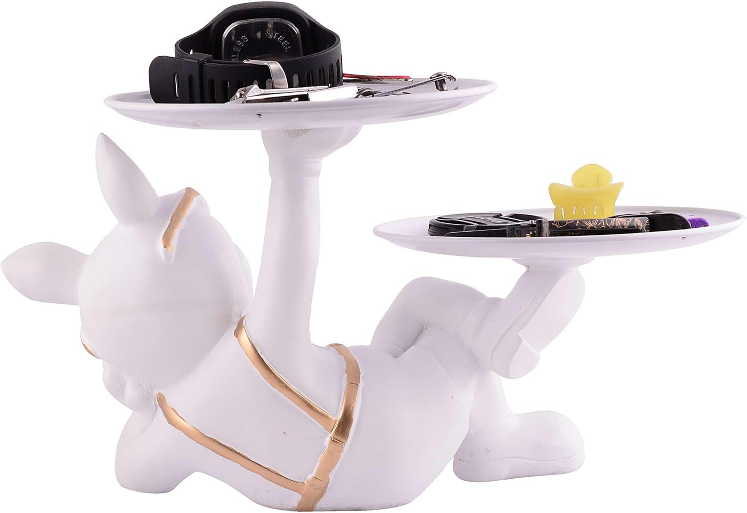 Cool Dog Statue with Plate for Home Decor