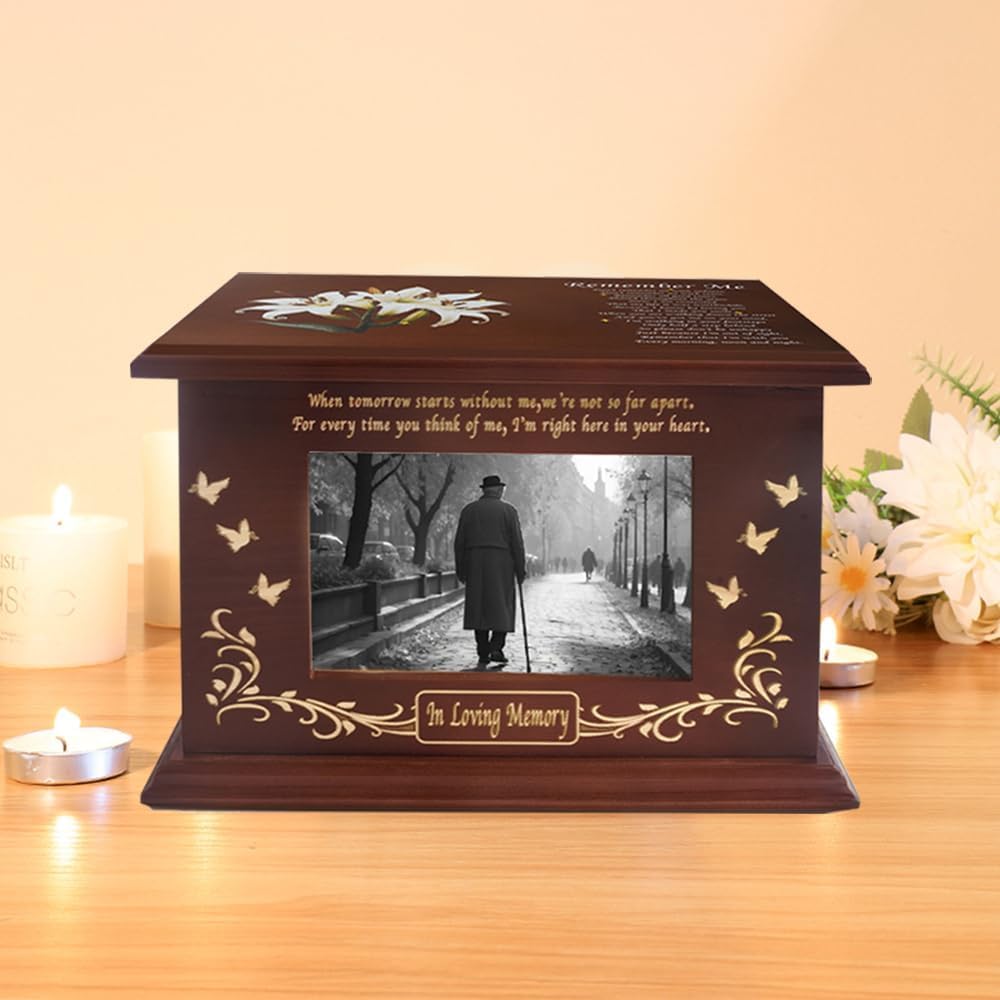 Wooden Cremation Urn for Adult Male Ashes