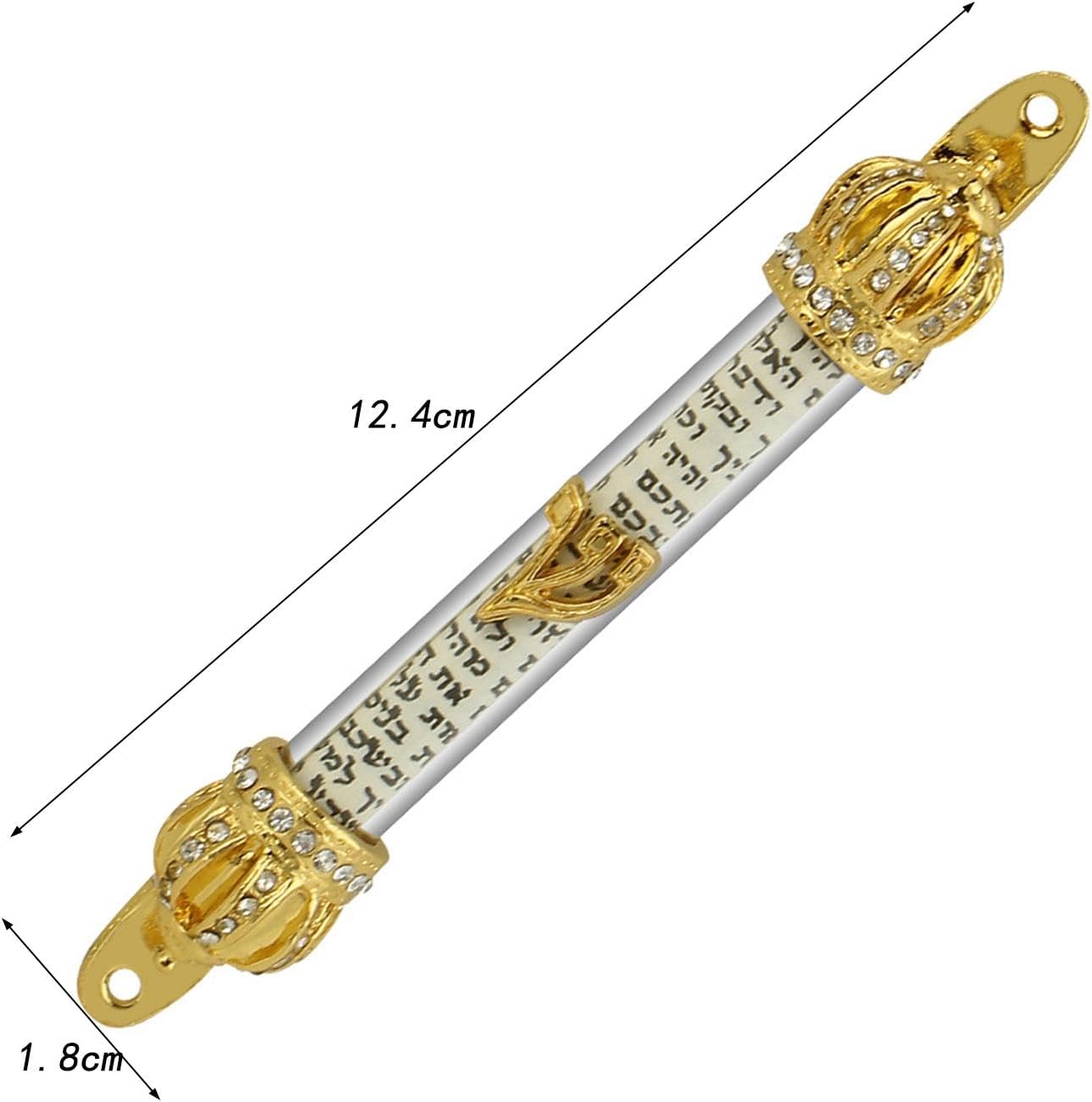 Antique Decorative Mezuzah Scroll Metal Cover Case