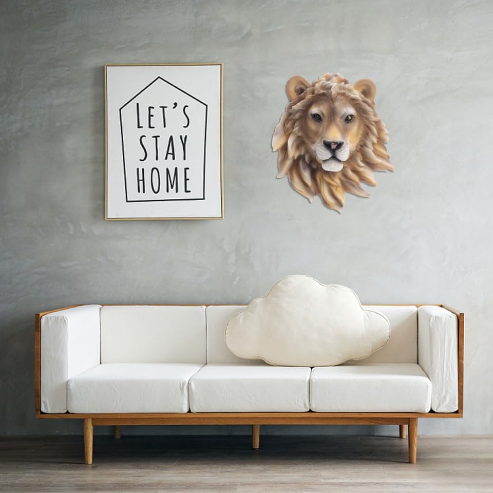 ULTNICE Rustic Resin Lion Head Wall Hanging Decor