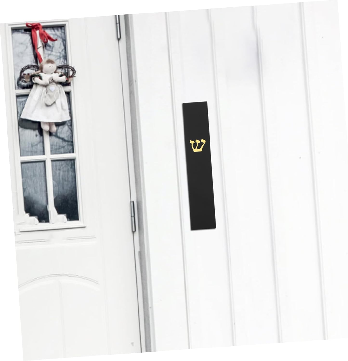 Garneck Elegant Resin Mezuzah Case Black Door Blessing Decoration
