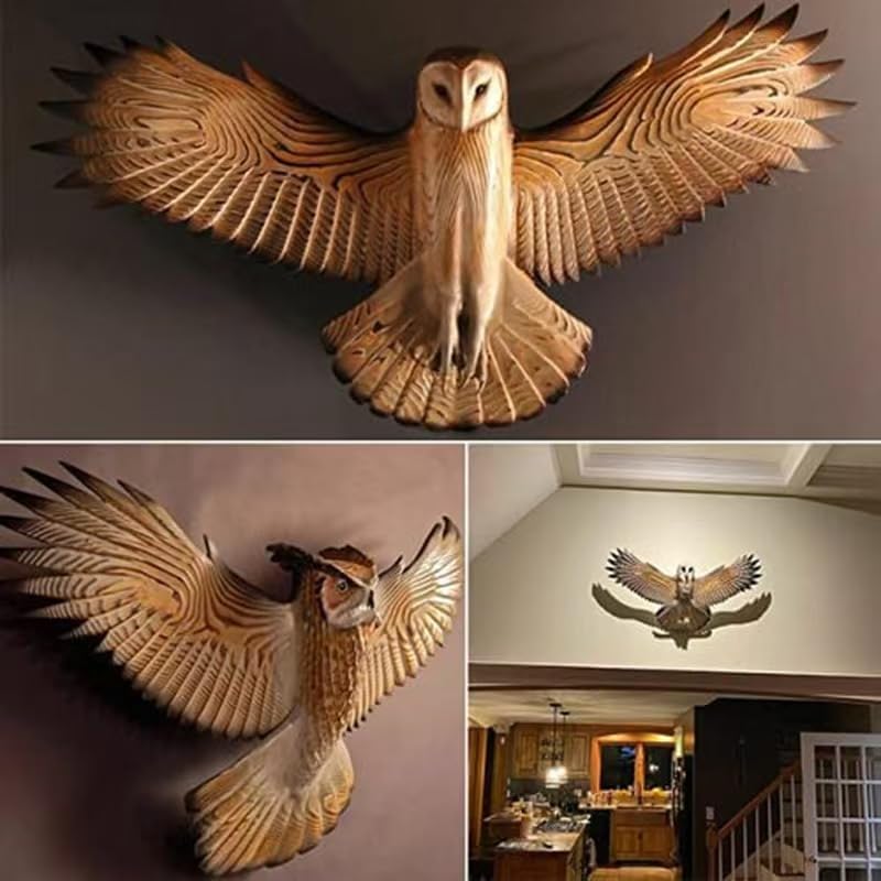 Rekeell Handcrafted Owl Resin Wall Sculpture
